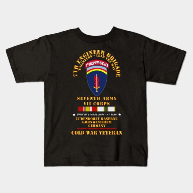 7th Engineer Bde - Ludendorff Kaserne, Kornwestheim FRG w TAB COLD SVC X 300 Kids T-Shirt by twix123844